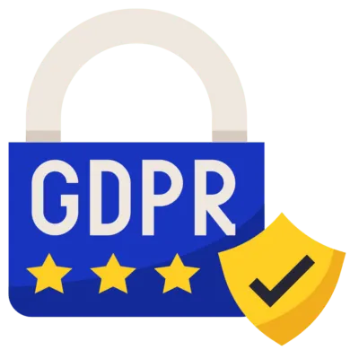 GDPR padlock with a compliance shield