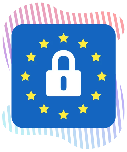 GDPR padlock surrounded by EU stars