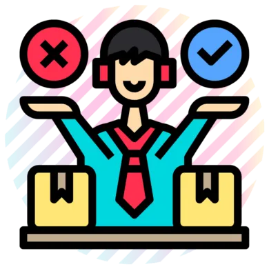 Individual choosing between accepting and declining data collection