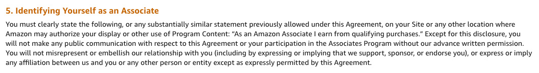 Amazon's Associates Program Operating Agreement