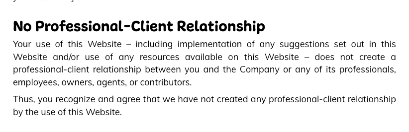 K5 counselors website disclaimer