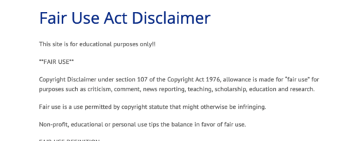 Multiple Chronic Conditions Resource Center fair use disclaimer