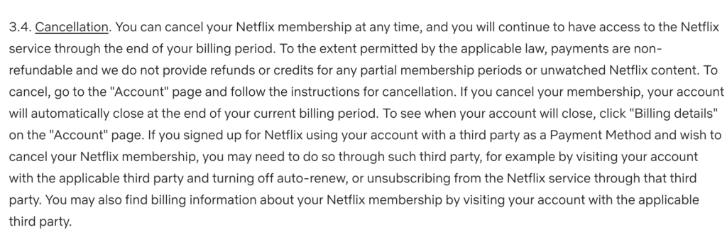 Netflix's Cancellation Policy
