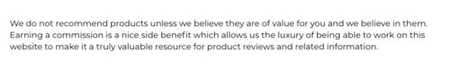 Product Review Alliance review disclaimer
