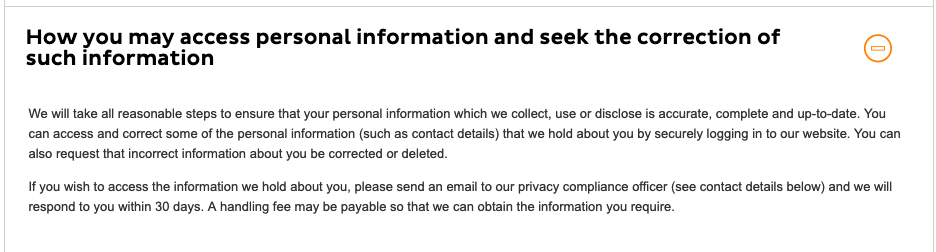 iiNet correction of personal information clause